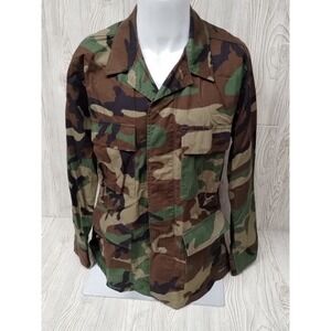 US ARMY VINTAGE MEDIUM-SHORT Long Sleeve JACKET Mens Camouflage Combat